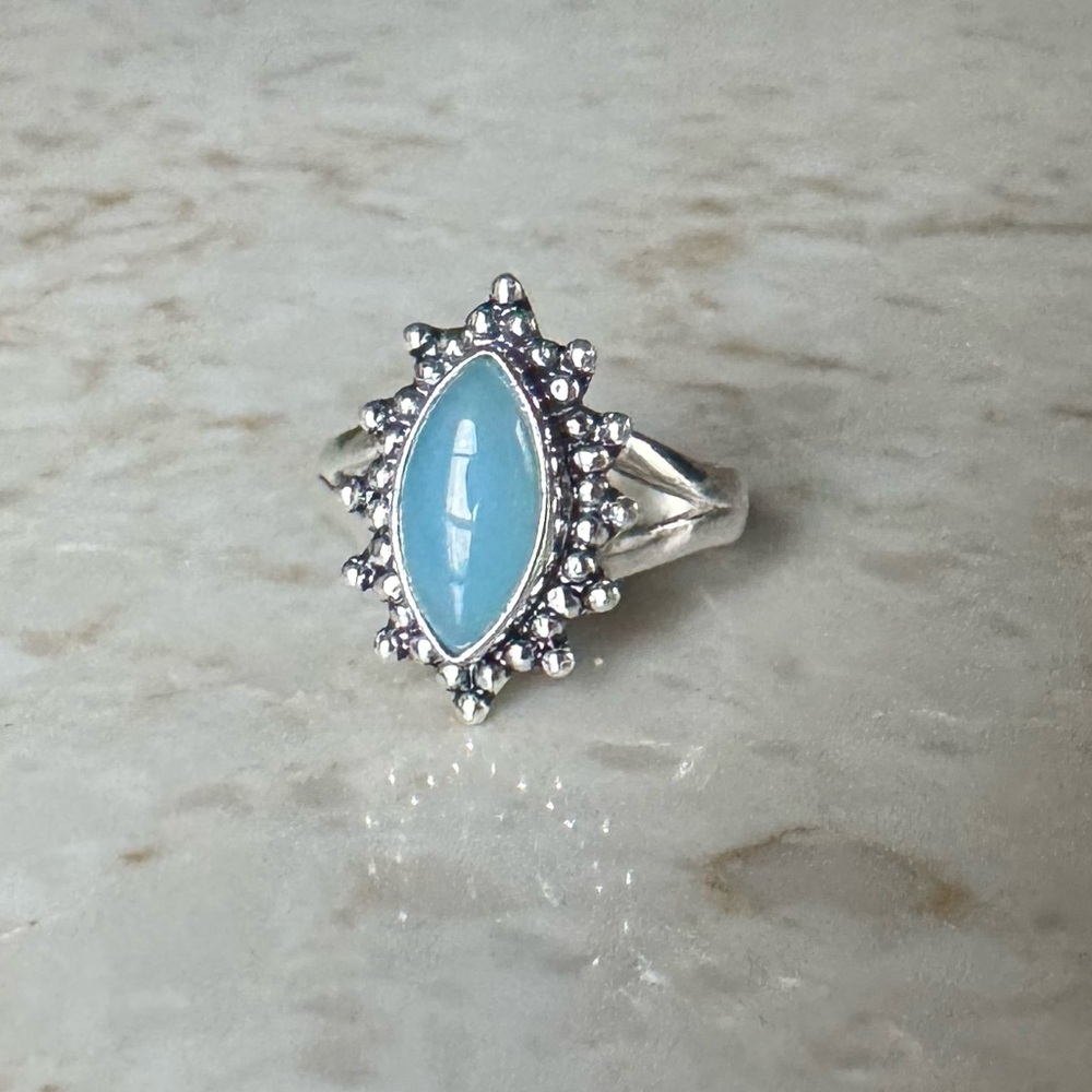 NWOT Sundance Splash Ring, Blue Chalcedony, Sterling Silver